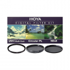 Hoya 55mm Digital Filter Kit II - UV / Polarising / ND8 Filters + Case 