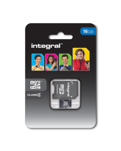 Integral Micro SD Memory Card With Adapter: 16GB
