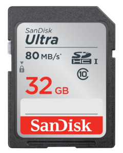 SanDisk SDHC Ultra (Class 10) 80MB/s Memory Card: 32GB