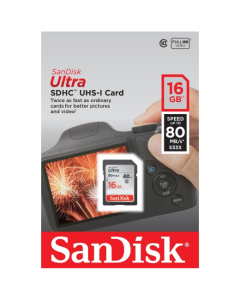 SanDisk SDHC Ultra (Class 10) 80MB/s Memory Card: 16GB
