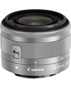 Canon EF-M 15-45mm f3.5-6.3 IS STM Lens - Silver: White Box