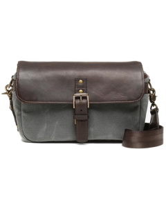 ONA Bowery Dark Truffle Leather And Smoke Canvas Messenger Bag
