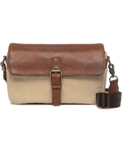 ONA Bowery Antique Cognac Leather And Natural Canvas Messenger Bag