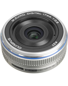 Olympus PEN 17mm f2.8 Pancake Lens: Silver CA2487