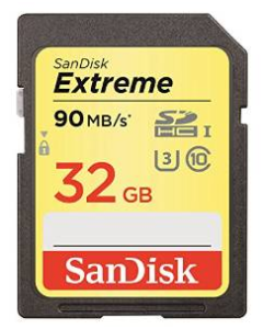 SanDisk Extreme SDHC UHS-1 U3 V30 90MB/s 600x SD Memory Card: 32GB