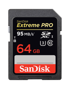 SanDisk Extreme Pro SD Class 10 95MB/s Memory Card: 64GB