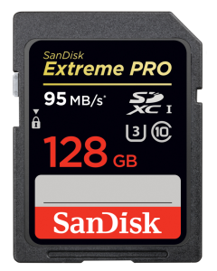 SanDisk Extreme Pro SDXC 128GB 95mb/s Class 10 Card