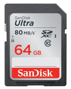 SanDisk SDHC Ultra (Class 10) 80MB/s Memory Card: 64GB