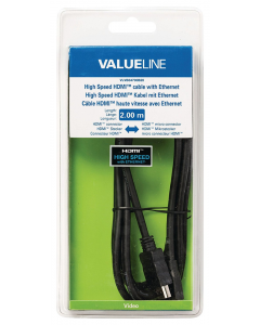 Valueline 2m High Speed HDMI Cable with Ethernet Connector