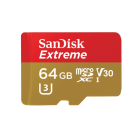 Sandisk microSDHC Extreme Class 10 90MB/s Memory Card + Adapter: 64GB