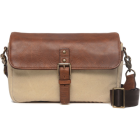 ONA Bowery Antique Cognac Leather And Natural Canvas Messenger Bag
